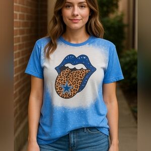 EUC Rolling Stones x Dallas Cowboys Texas T-Shirt Rock/NFL  Size Large